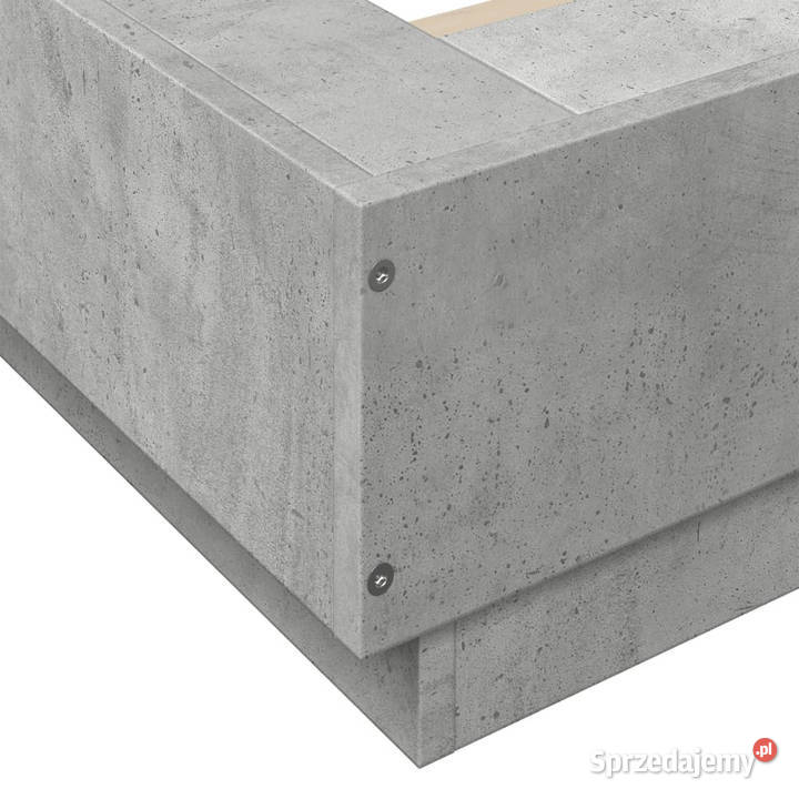 Rama łóżka szarość betonu materiał 212cm Łóżka i materace mazowieckie Warszawa