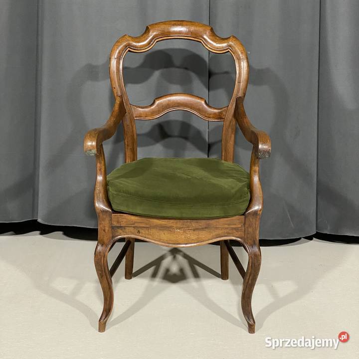 Fotel stylowy z rafią orzech Meble Budno sprzedam