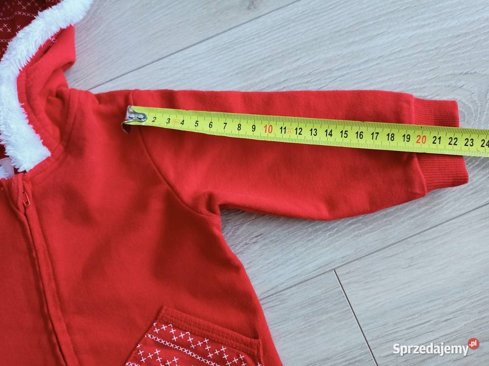 Bluza świąteczna z kapturem rozsuwana czerwona Cool Club Płock