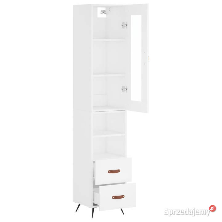 Wysoka szafka biała 345x34x180 materiał Warszawa