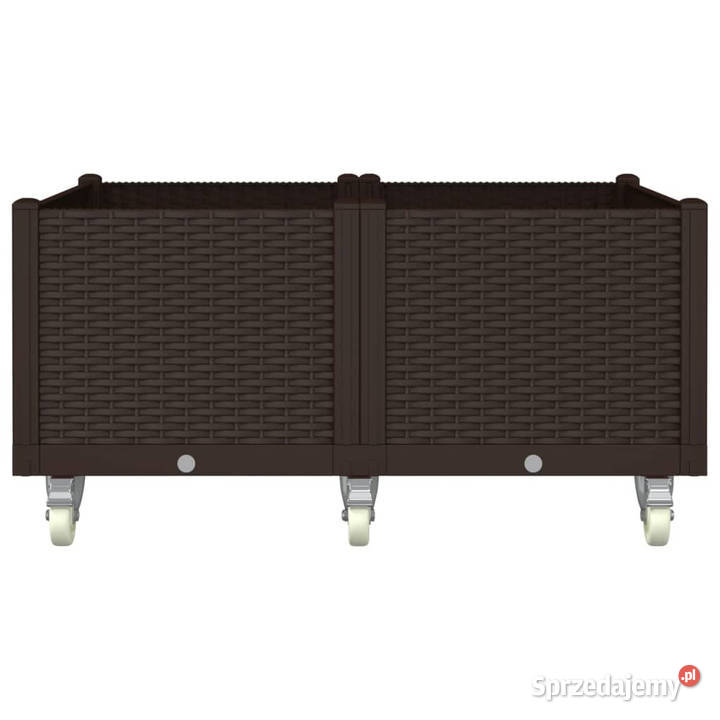 Donica ogrodowa z kółkami brązowa 100x80x54 PP Warszawa