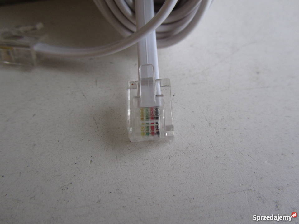 Kabel telefoniczny biały wtyk RJ11 6p4c x 2 7m Olecko