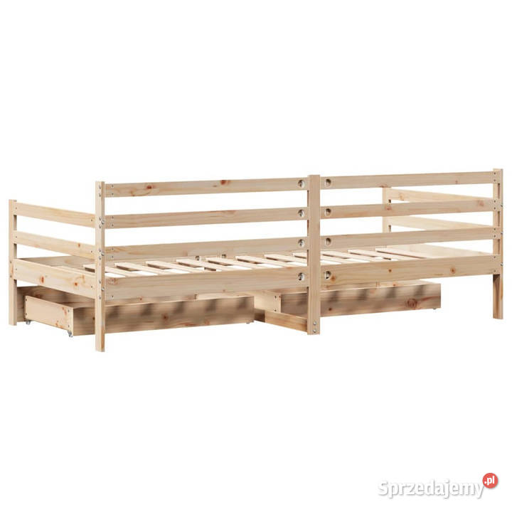 Łóżko dzienne z szufladami sosnowe 90x200 203cm Łóżka Meble Warszawa