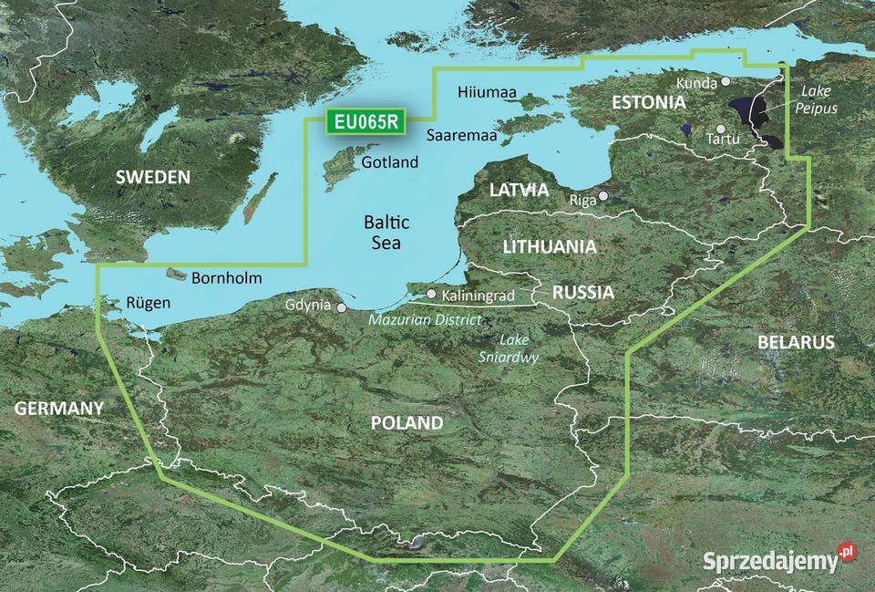 Garmin Mapa Polska jeziora Mazury Bałtyk Poznań