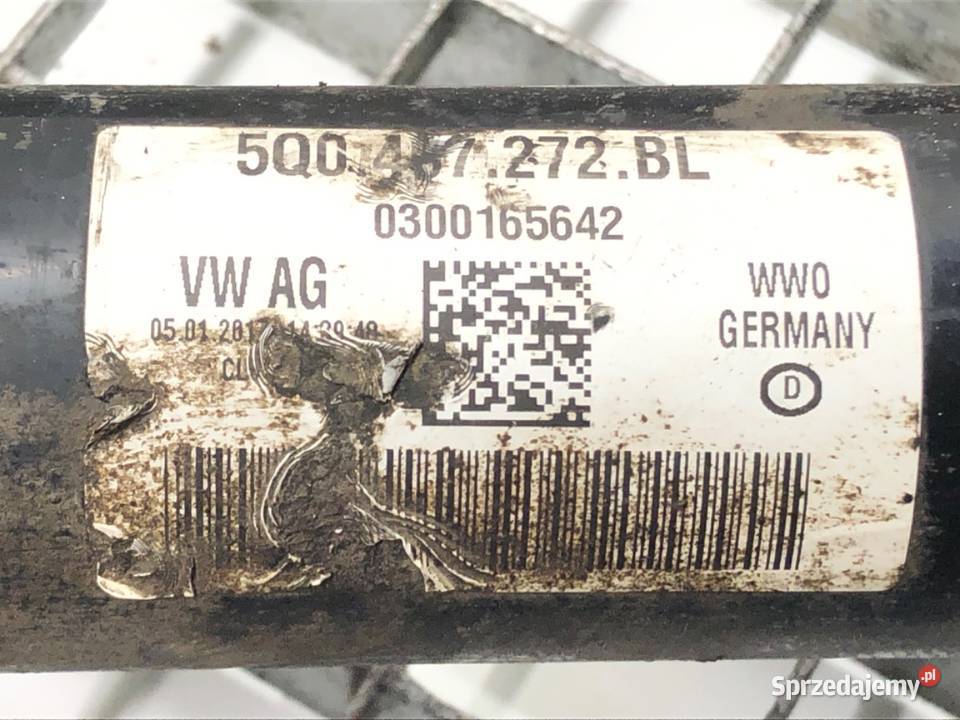 PÓŁOŚ PRAWY PRZÓD AUDI A3 8V 5Q0407272BL 20 190 osobowe Półosie