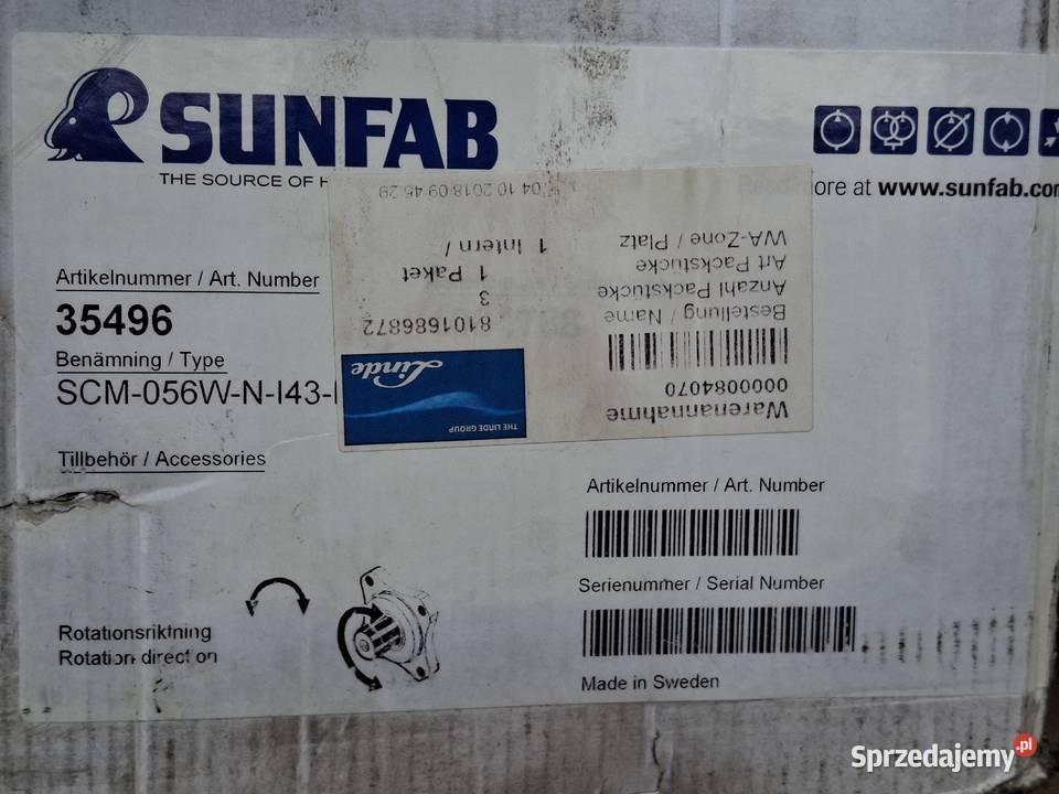 SUNFAB POMPA TŁOCZKOWA HYDRAULIKA SCM 056W N 143 Bieleń