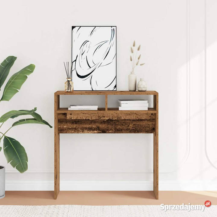 Stolik konsolowy stare drewno 78x30x80 WM856620 mazowieckie Warszawa