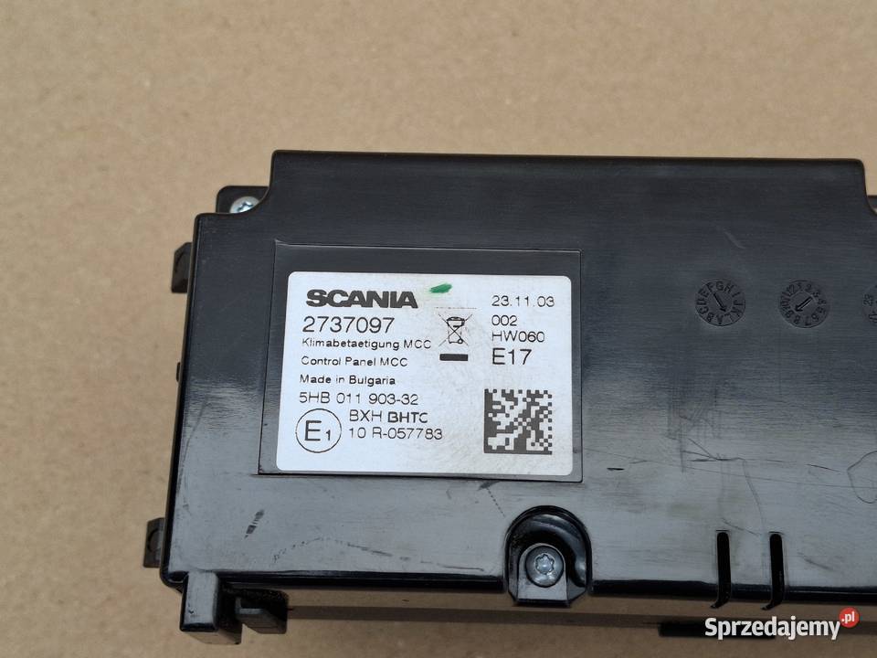 SCANIA R S PANEL KLIMATYZACJI NAWIEWU MCC2737097 lubuskie Bieleń