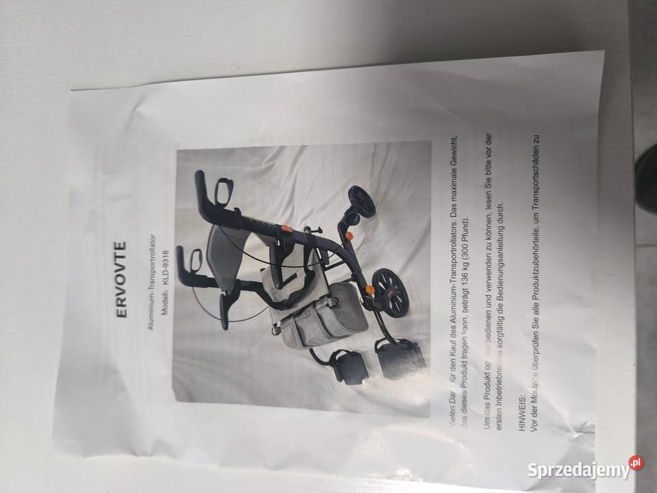 Balkonik rehabilitacyjny ervovte 2w1 wózek Szprotawa