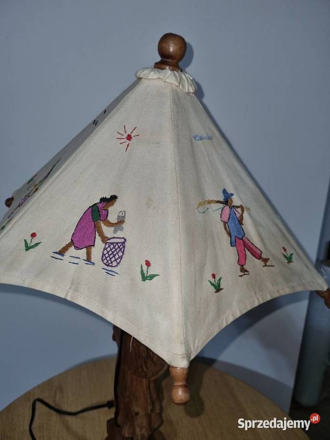 Lampa Stołowa Figurka Drewniana Wola Podłężna