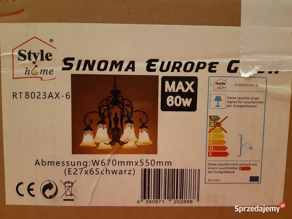 Nowa Lampa Żyrandol Vintage Retro 67x55 60 W LED mazowieckie Warszawa