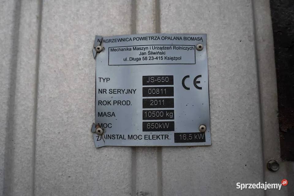 Piec na słomę do suszarni Łukowa