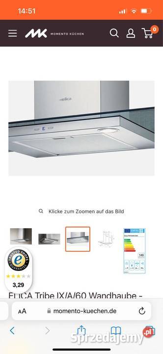 Piękny stylowy nowy okap Funkcja pochłaniacza Wilkowice