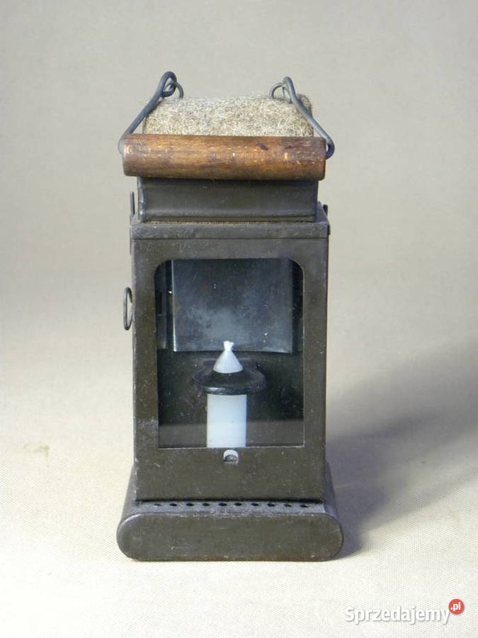 Stara wojskowa lampa świecowa lampka na świeczkę Legnica