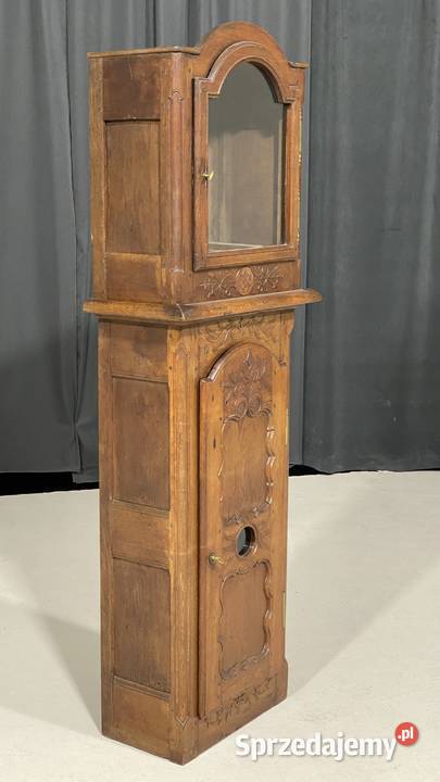 Rzeźbiona dębowa obudowa zegara stojącego Gryfice