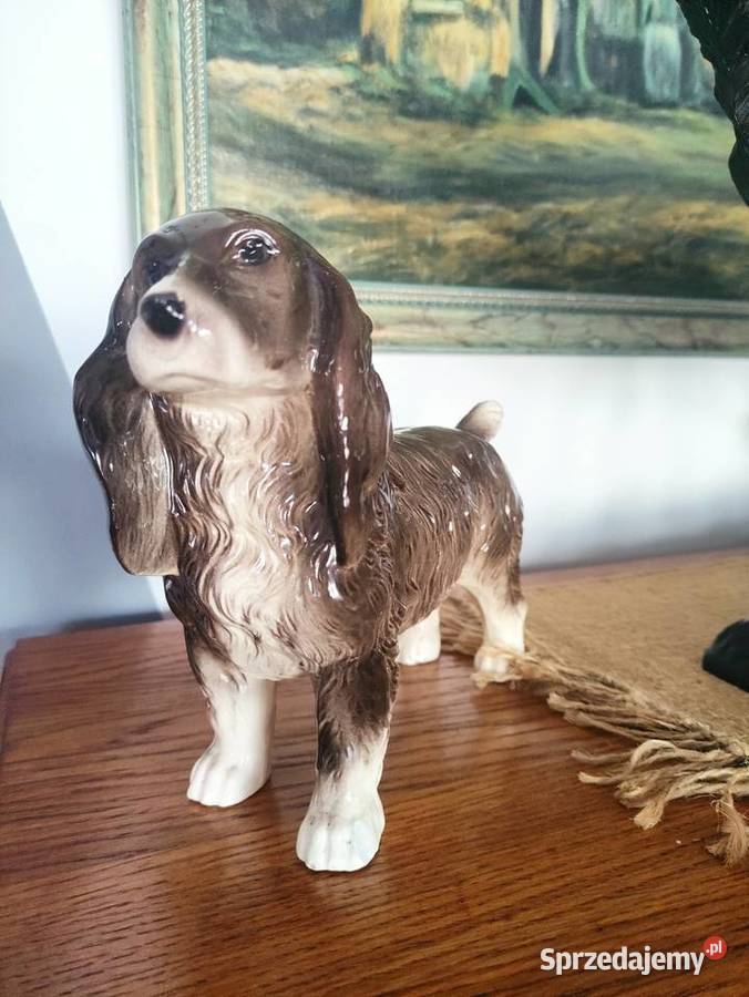 Ceramiczna figura Cocker Spaniel Cortendorf Rzeźby i figury sprzedam