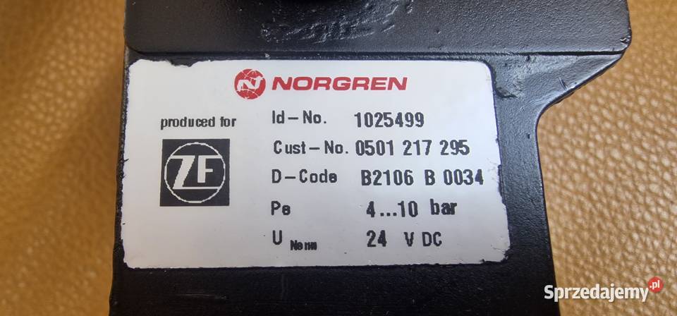 WSPORNIK SKRZYNI BIEGÓW ZAWÓR NORGREN ZF ciężarowe Bieleń