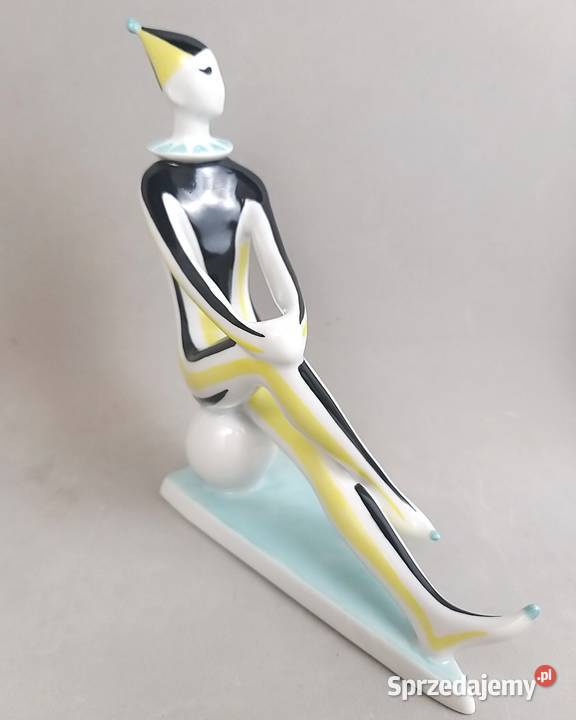 Arlekin Klaun na piłce Art Deco Zsolnay Trk Jnos mazowieckie Bronisze sprzedam