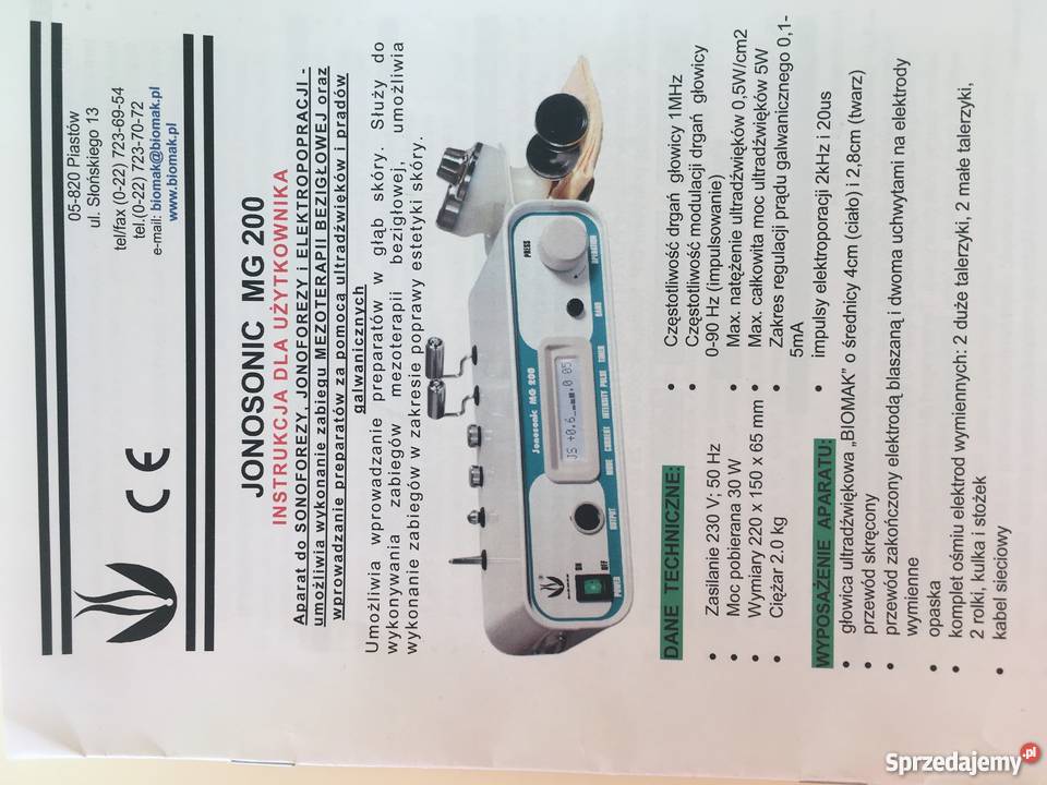 JONOSONIC MG 200 sonoforeza jonoforeza Kraków sprzedam