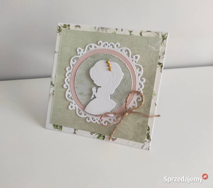 Kartka ręcznie robiona Komunia Święta Rękodzieło Łódź