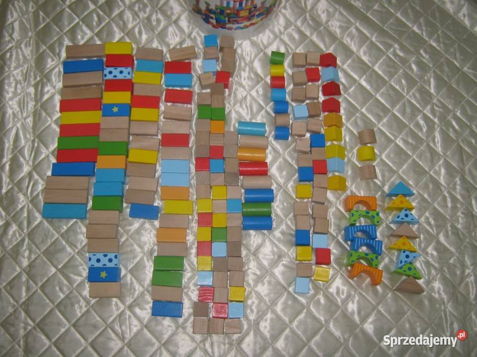 Klocki Drewniane w wiaderku Baranowo