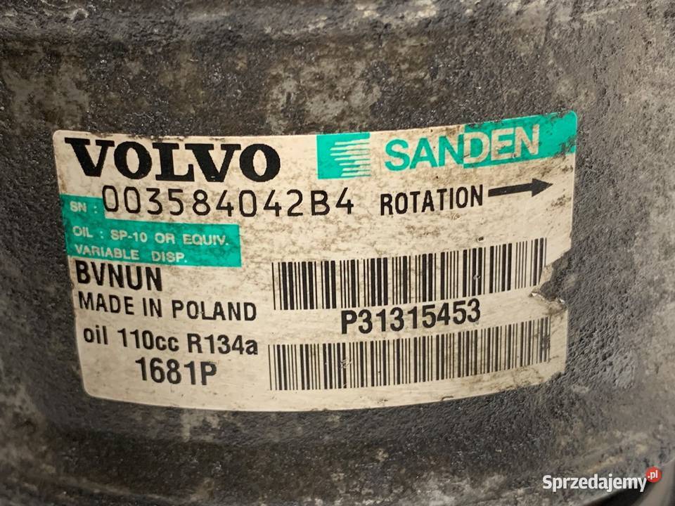 SPRĘŻARKA KLIMATYZACJI VOLVO S80 II 31315453 20 sprzedam