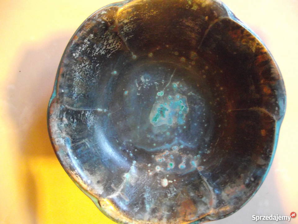 MAŁA PATYNOWANA CZARECZKA Z PLATERU ART DECO Dekoracje i ozdoby sprzedam