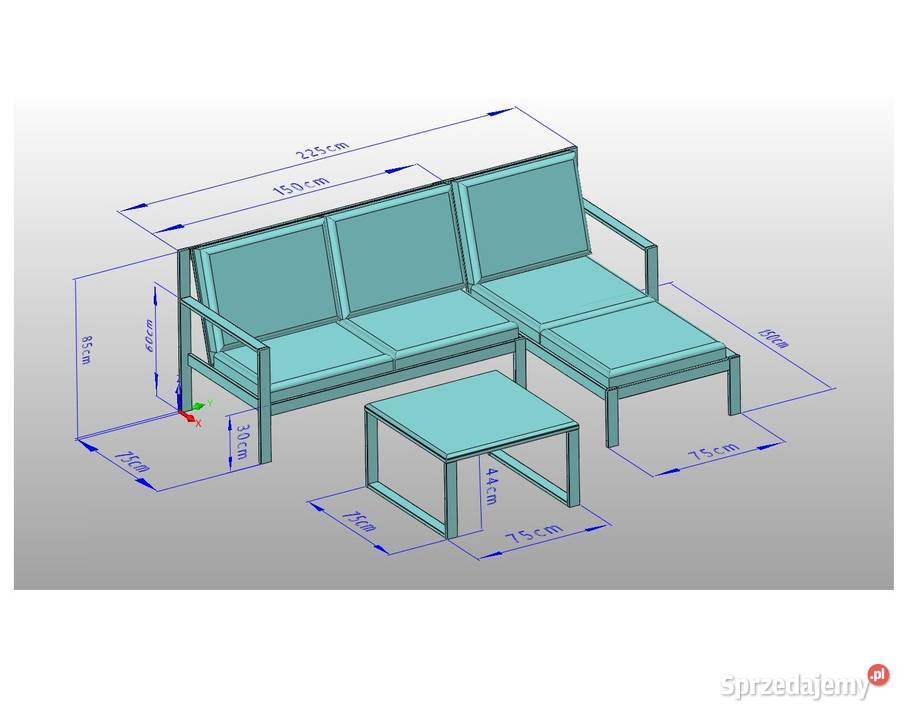 Meble ogrodowe tarasowe komplet zestaw Jeżowe