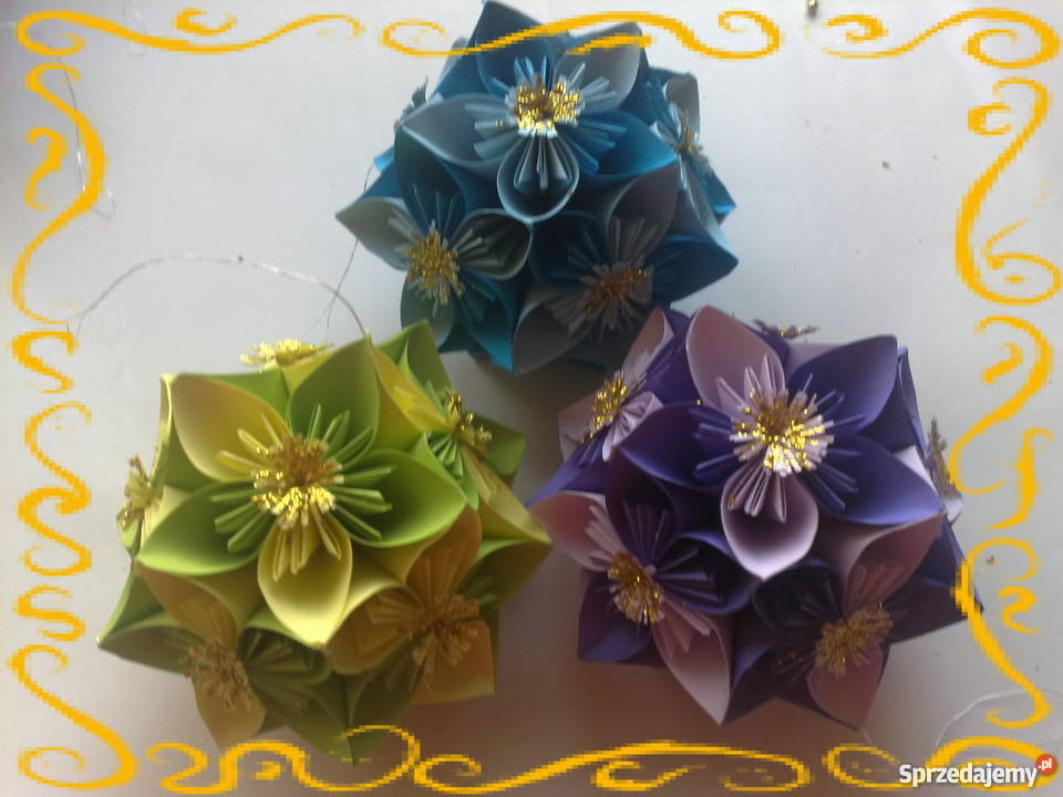 BOMBKI OZDOBY ŚWIĄTECZNE ORIGAMI KOMPLET 6 Brzozów