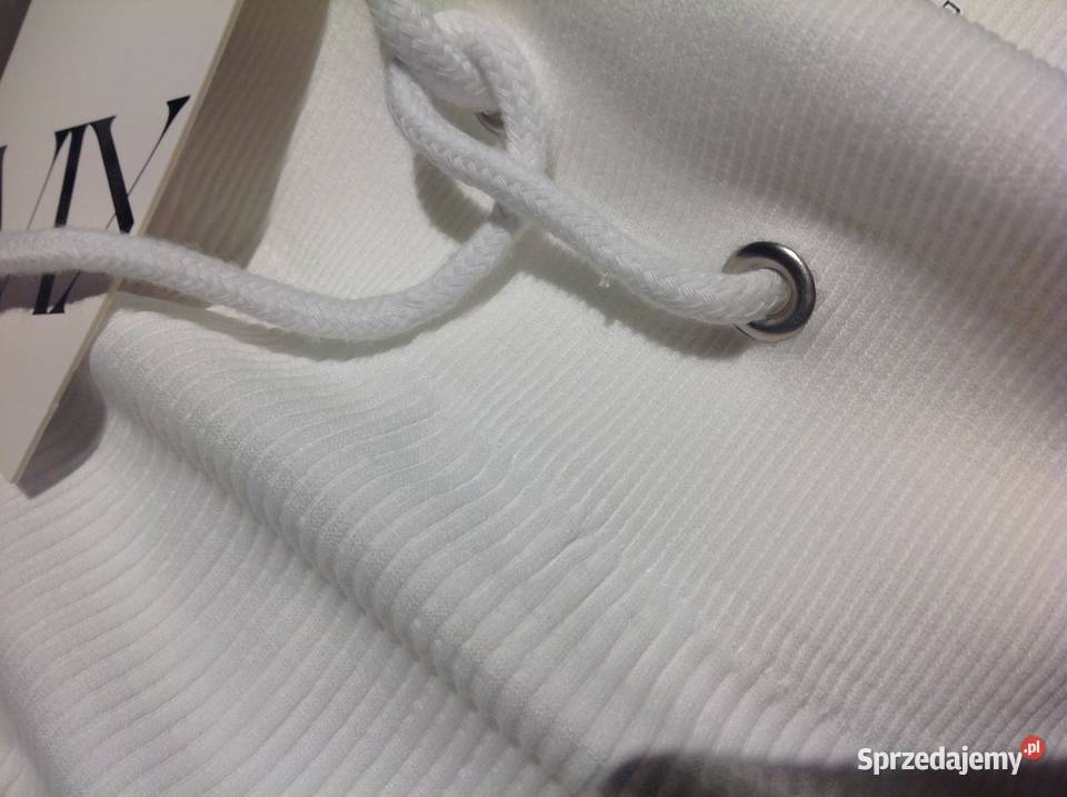 Komplet Biały Damski S Prążek NOWY sprzedam