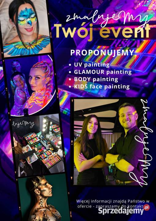 Malowanie twarzy i ciała UV charakteryzacje mazowieckie Warszawa