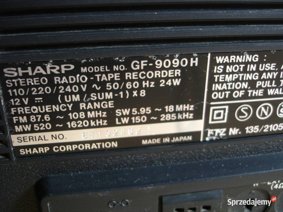 Radiomagnetofon SHARP GF9090H lubuskie