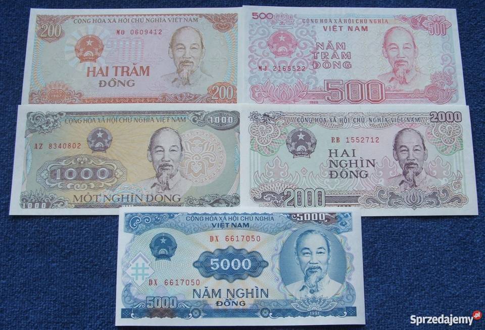 WIETNAM Kolekcjonerskie Banknoty Zestaw 5 sztuk śląskie Katowice