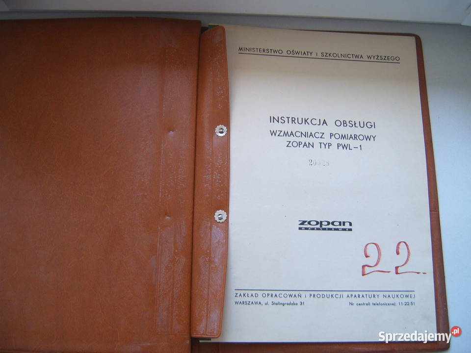 Wzmacniacz pomiarowy ZOPAN lampowy PWL1 schemat