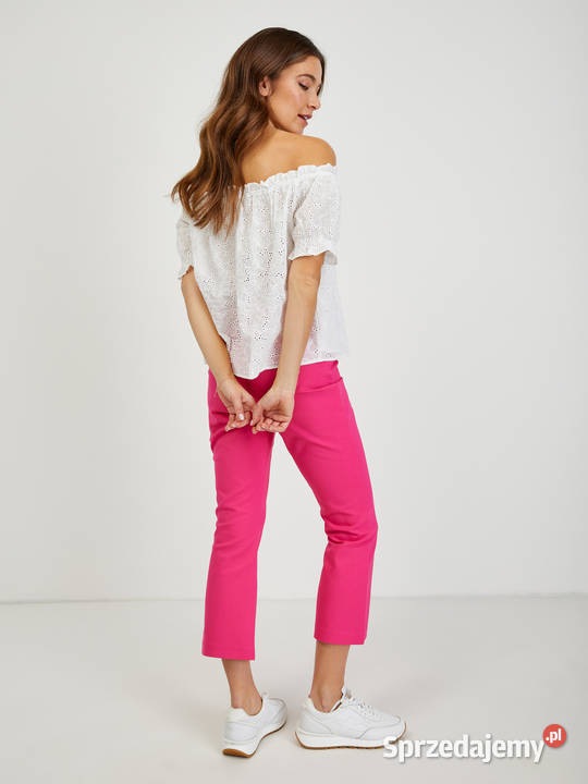 Nowa koronkowa bluzka Carmen haftowana białą Warszawa