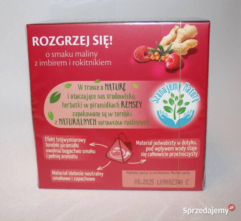 Herbata Remsey rozgrzej się owocowa imbir malina Owocowa Stare Miasto