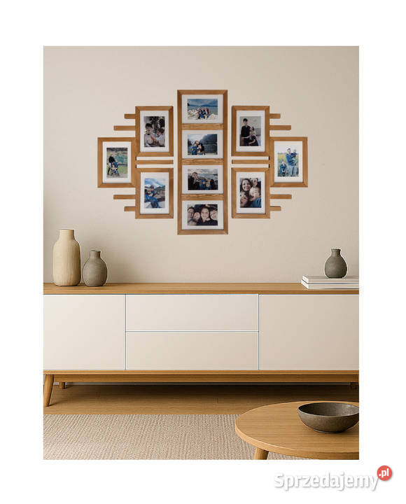 Drewniana Multirama Ramka na 10 zdjęć 15X21 Kraków