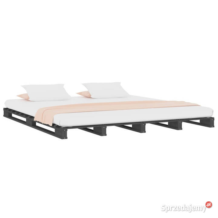 Łóżko z palet szare lite drewno 150x200 WM821399 mazowieckie Warszawa