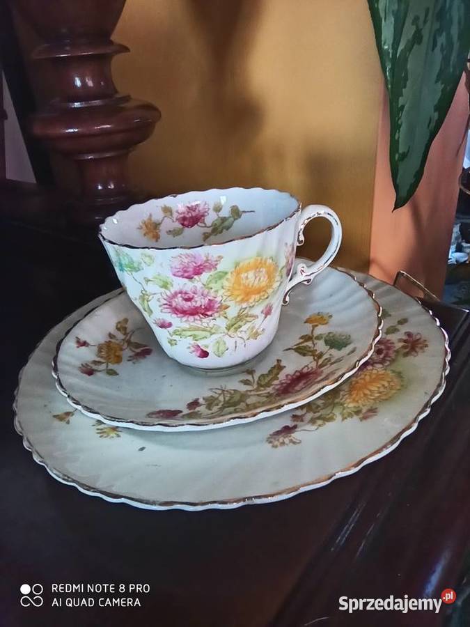 Filiżanka z talerzykiem deserowym Sygnatura pomorskie Gdańsk