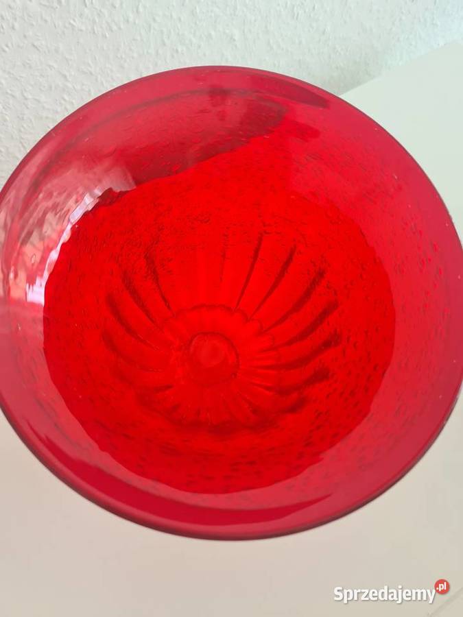 Duży czerwony Wazon szkło murano