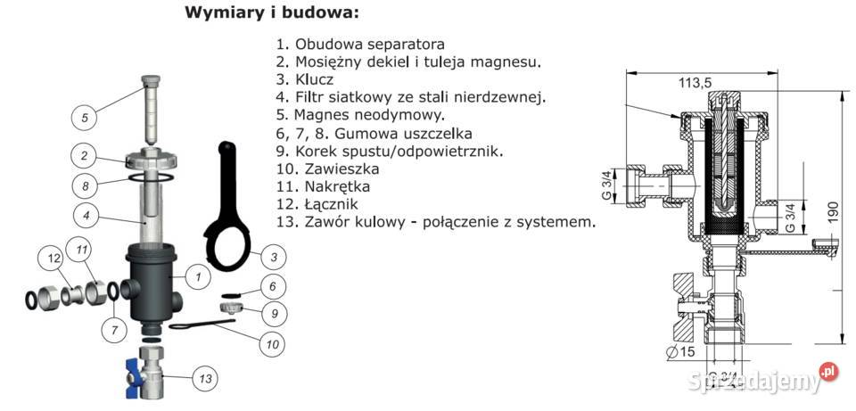 Magnetyczny separator zanieczyszczeń Goshe 34 Pozostałe Łobez sprzedam