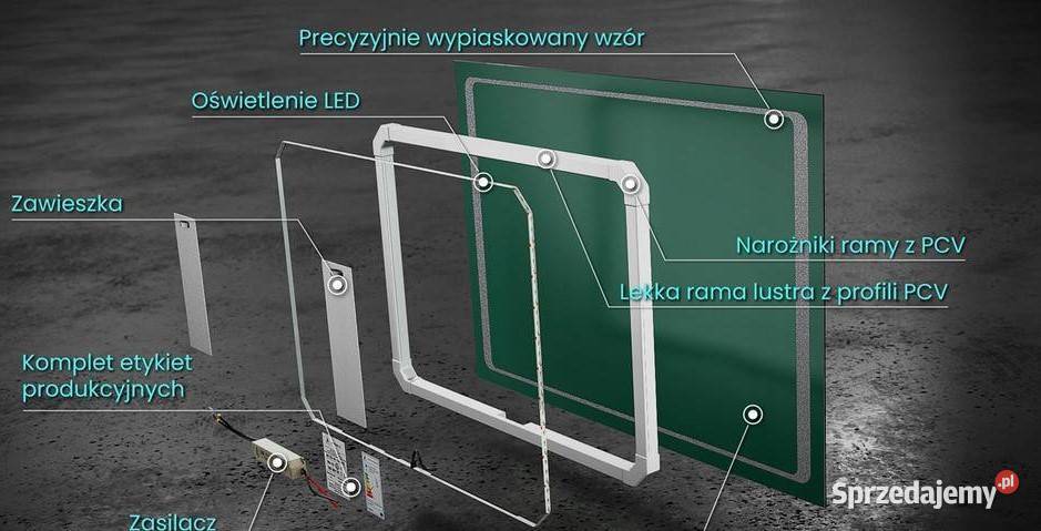 Lustro Podświetlane LED pomorskie Pelplin