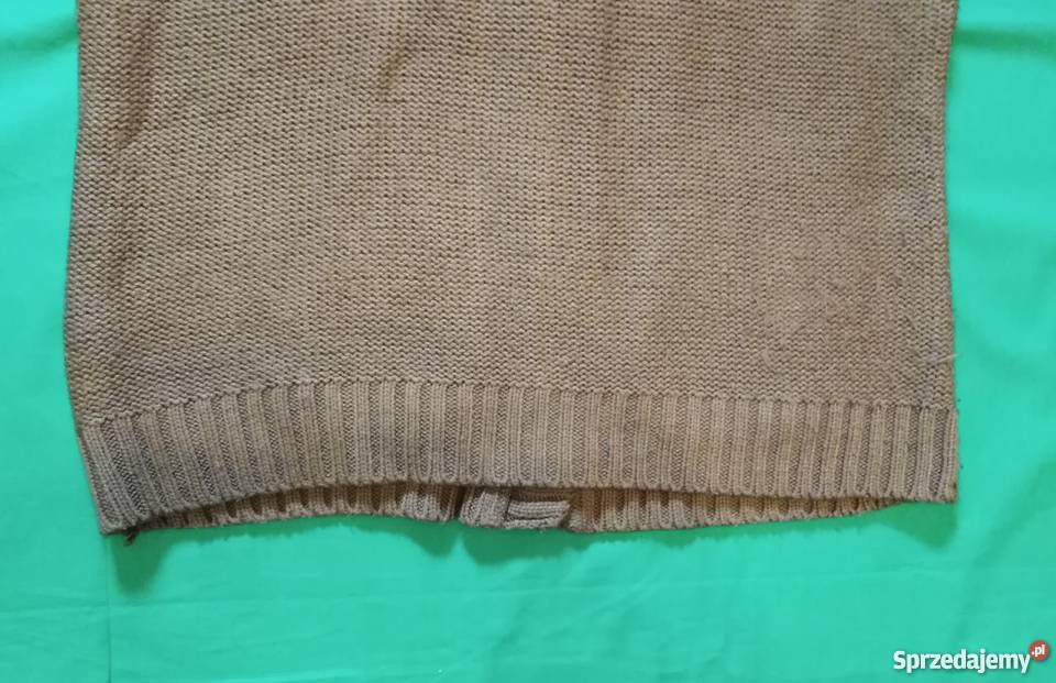 Ciepły gruby rozpinany brązowy sweter marki Look Warszawa sprzedam