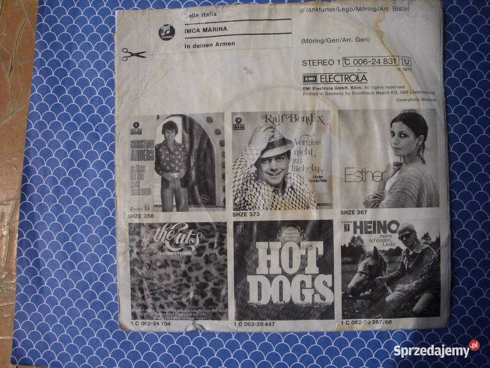 Singiel winyl IMCA MARINABELLA ITALIA 1973 Wołów