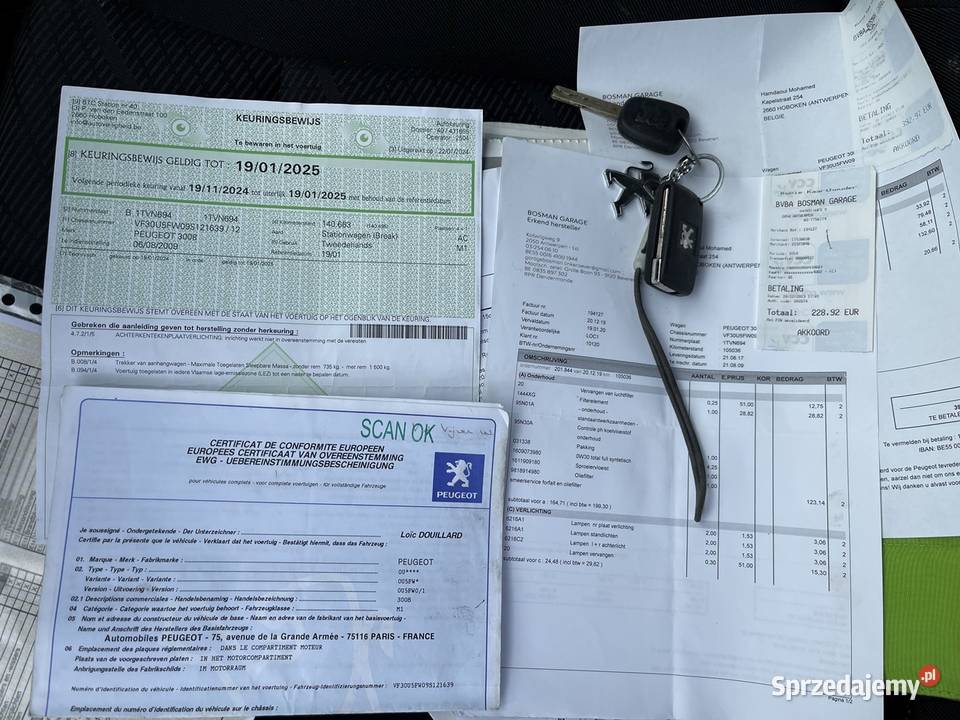 Peugeot 3008 148000 Serwis 2009 r 16 Benzyna nieuszkodzony Płock