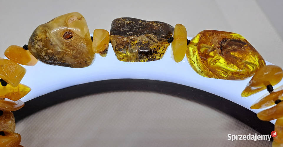 Korale z bursztynu bursztyn bałtycki mleczne z