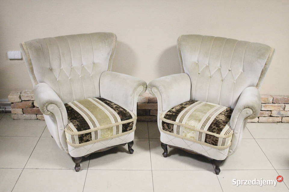 Zestaw dwóch foteli ładne obicie