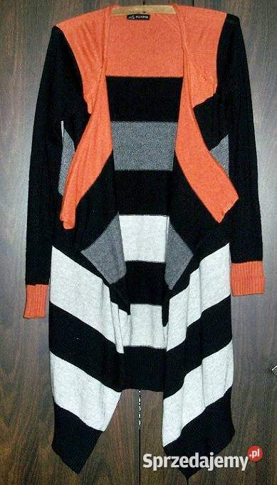 Sweter z acrylu w pasy marki Fuming r 4042 Swetry i golfy Wieleń