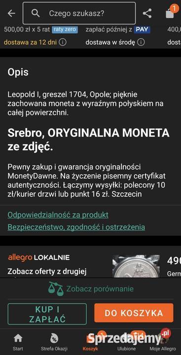 3 fenigi śląskie 1704 Leopold I srebro