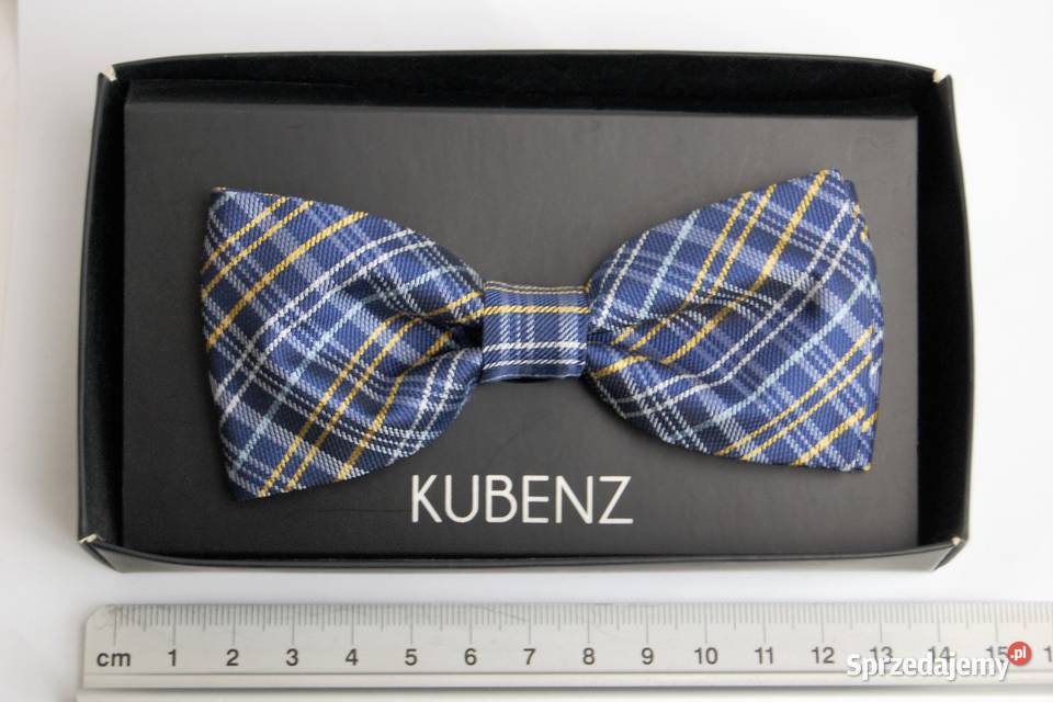 Mucha muszka męska w kratę Kubenz granatowa Lublin